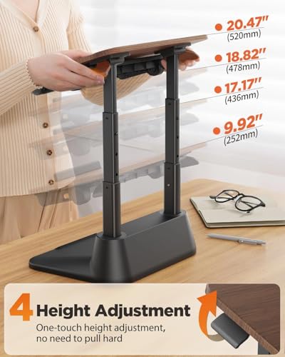 SAIJI Laptop Stand for Desk, Stable Standing Laptop Riser with Foldable Mouse Pad, Standing Computer Stand with 4 Adjustable Height Up to 20.47", Tall Stand Fit All Laptops Under 17.3" SAIJI
