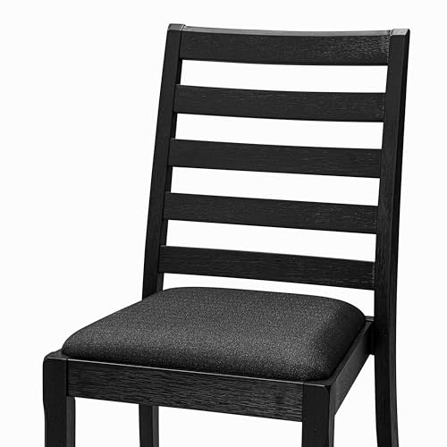 East West Furniture LGX19-BLK-24 -9 Piece Dining Set Includes a Rectangular Kitchen Table with Black Tabletop and 8 Stackable Polyester Fabric Chairs, Black East West Furniture