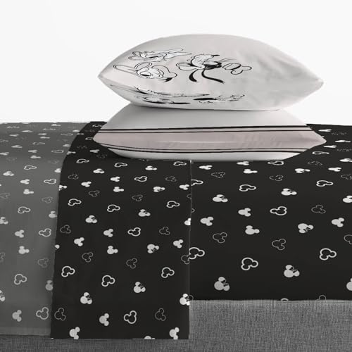 Jay Franco Kids Sheet Set with Fitted, Flat Sheets & Pillow Cover - Ultra-Soft Bedding with Pillowcase for Room Decor, Black - Mickey and Friends, 4 Piece King Jay Franco