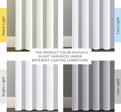 H.VERSAILTEX Patio White Curtains 100x84 Inches for Sliding Door Extral Wide Blackout Curtain Panels Thermal Insulated Room Divider - Grommet Top, 7' Tall by 8.5' Wide H.VERSAILTEX