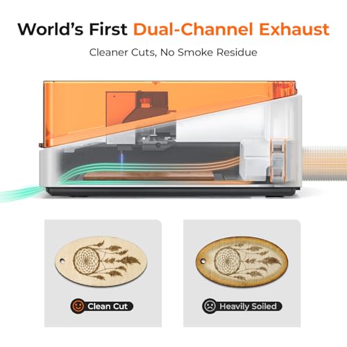 TOOCAA NOVA 20W AI Smart Laser Engraver with 5MP Camera & Auto Focus, Air Assist, Class 1 Fully Enclosed Safety, Dual Channel Exhaust, Plug-and-Play Portable Desktop for Home & Business TOOCAA