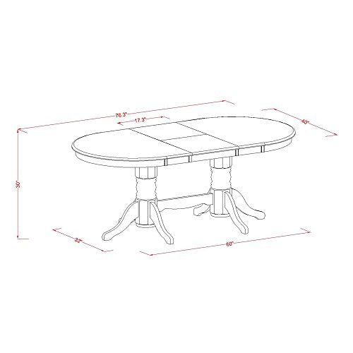 East West Furniture VAAN9-OAK-C 9 Piece Dining Table Set Includes an Oval Dining Room Table with Butterfly Leaf and 8 Linen Fabric Upholstered Chairs, 40x76 Inch, Oak East West Furniture