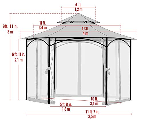 ShelterLogic Outdoor 11' x 11' Magnolia Vented Soft Top Gazebo and Screenhouse ShelterLogic