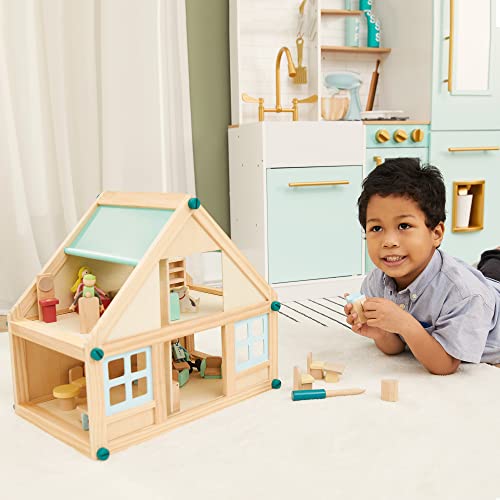 Olivia's Little World Kids Buildable Furnished Wooden Dollhouse for 3.5" Dolls Olivia's Little World