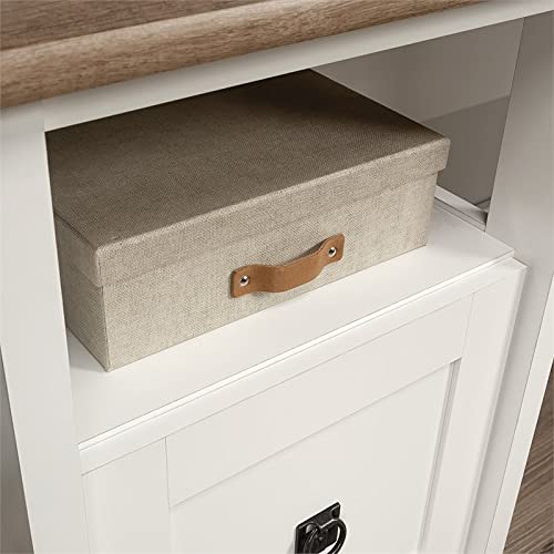 Sauder August Hill L-Shaped Home Office Desk in Soft White, Soft White finish Sauder