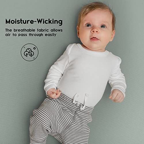 Yoofoss Baby Crib Sheets for Boys Girls, Fitted Crib Sheet 2 Pack for Standard Crib and Toddler Mattress, Super Soft Microfiber Baby Sheet 28x52x8in(Green+Leaf) Yoofoss