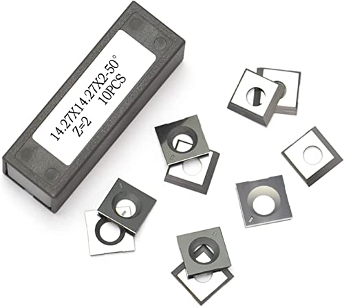 Carbide Inserts Cutters Knives 14.27mm Square Replacement Spiral Planer Blades for Rikon 20-600H WEN JT630H and PL1326 BP510H Cutech Jointer Rikon Asieg Tool