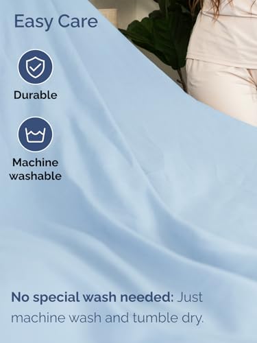 Extra Deep Pocket Queen Sheet Set - 4 Piece Breathable & Cooling Bed Sheets - Hotel Luxury Sheet Set - Soft, Wrinkle Free & Comfy - Easily Fits Extra Deep Mattresses - Deep Pocket Light Blue Sheets CGK Unlimited