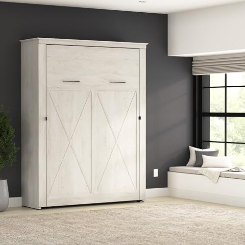 Bestar Key West 69W Queen Murphy Bed, Space-Saving Sleeping Arrangement for Multipurpose Area, Bedroom, Guest Room, or Living Room in Linen White Oak Bestar