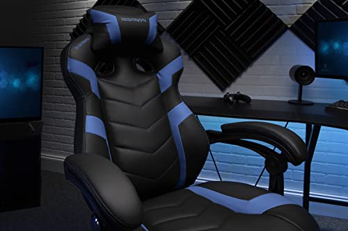 RESPAWN 110 Ergonomic Gaming Chair with Footrest Recliner - Racing Style High Back PC Computer Desk Office Chair - 360 Swivel, Adjustable Lumbar Support, Headrest Pillow, Padded Armrests - 2021 Blue RESPAWN