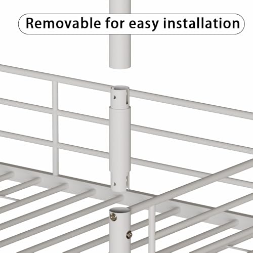 Skipity Sigmo Metal Triple Bunk Bed, Heavy Duty Twin Size Triple Bunk Bed Frame for 3 with Ladder & Guardrail, 3 Bunkbeds for Kids Adults Teens Boys, Bedroom, Dormitory, No Box Spring Need, White Skipity Sigmo