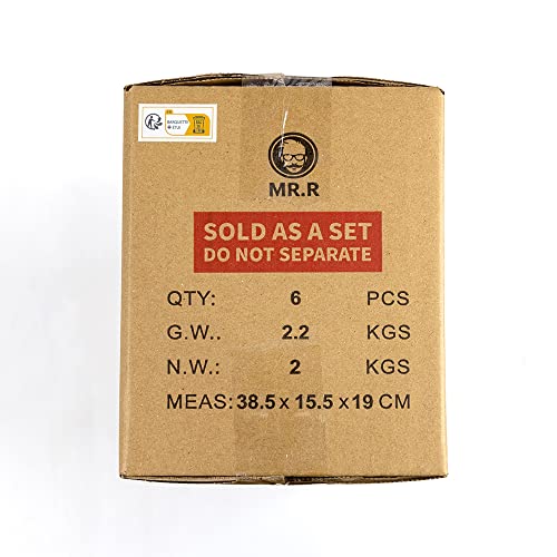 MR.R Sublimation Blanks Dishwasher Ceramic Coffee Mugs with Black Color Mug Inner and Handle Drinking Cup Mug For Milk Tea Cola Water,11oz, Set of 6 MR.R