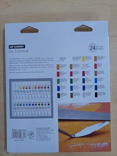 LIGHTWISH Oil Paint Set,24 x 12ml Colors, Richly Pigmented Oil Based Paint for Canvas Painting, Non-Toxic Oil Painting Supplies for Beginners, Students and Adults LIGHTWISH