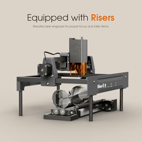 BlazeX Rotary Roller and Risers Kit for M3 Laser Engraver, 360° Cylindrical Engraving Module with Multi-Stage Height Extensions, Ideal for Tumblers, Bottles, and Cans BlazeX