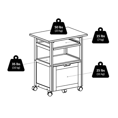 Winsome Piper Home Office, Walnut, 24.02"W x 29.65"H x 17.32"D Winsome