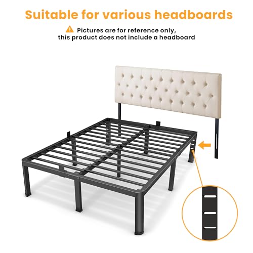 Superay 16 Inch Twin Size Metal Platform Bed Frame with Round Corners, Storage Space Under High Bed Frame-Heavy Duty Steel Slats Support, Noise Free - Easy Assembly - No Box Spring Needed Superay