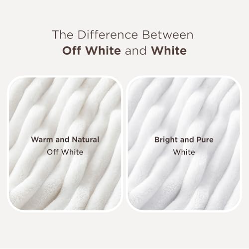 Bedsure GentleSoft King Size Blanket for Bed - Cozy Soft Blankets for Women, Cute Large Bedding Fleece Throws for Girls, Off White, 108x90 Inches Bedsure