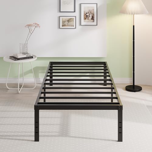 EMODA 16 Inch Platform Twin XL Bed Frames No Box Spring Needed, Heavy Duty MetalBed Frame, Noise Free, Easy Assembly, Black EMODA