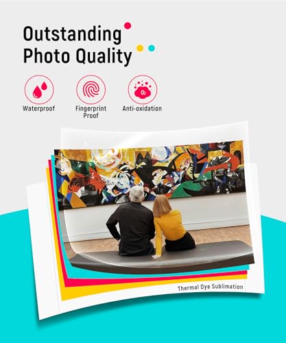 Liene 4x6'' Photo Printer, Phone Printer 100 Sheets & 3 Cartridges, Full-Color Photo, Portable Instant Photo Printer for iPhone Android, Thermal Dye Sublimation, Wi-Fi Picture Printer 100 Papers Liene