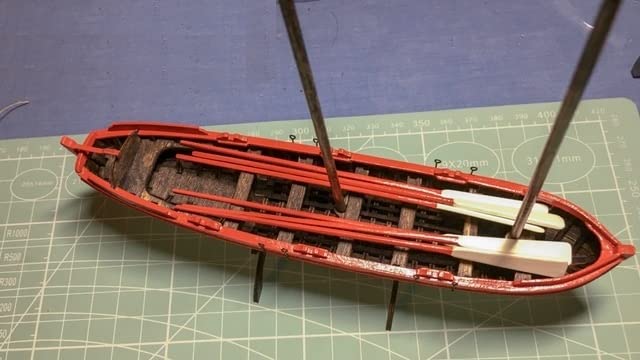 GAWEGM Ship Model - Whole Ribbed Double Mast Fishing Boat with Metal Accessories GAWEGM