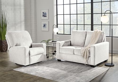 Signature Design by Ashley Rannis Casual Manual Rocker Recliner, White Signature Design by Ashley