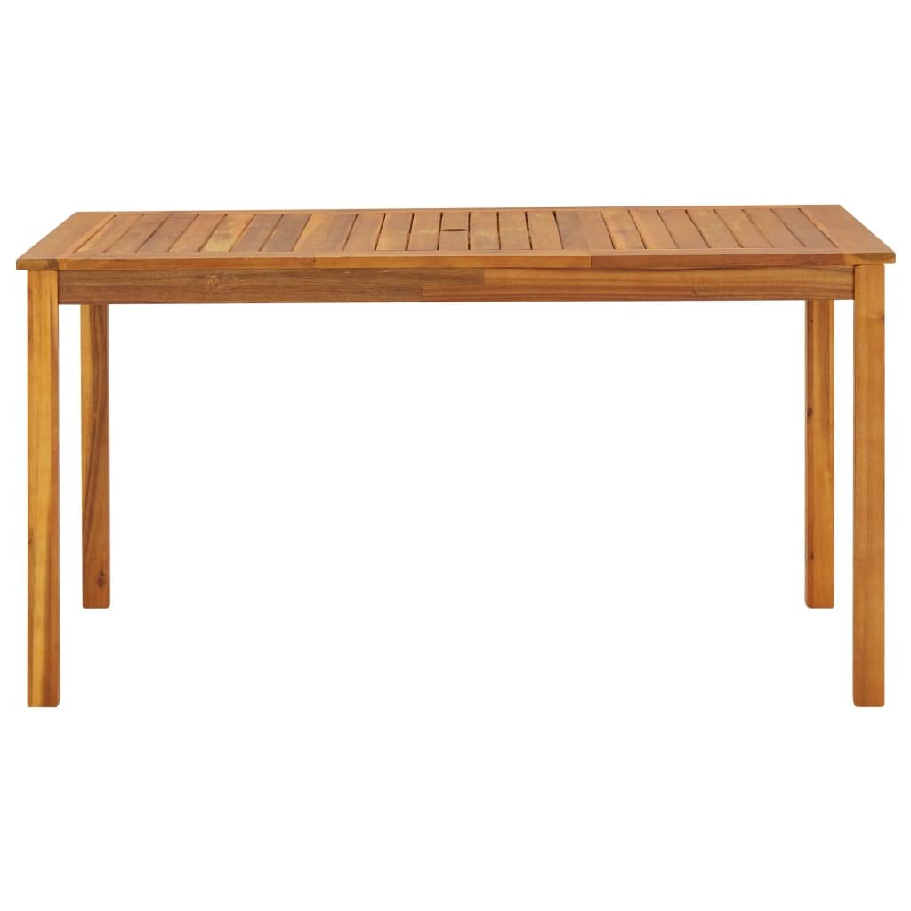 ROMHZKS Patio Table 55.1"x31.5"x29.1" Solid Acacia Wood - Outdoor Garden Table - Garden Table for Dining and Entertaining ROMHZKS