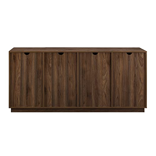Walker Edison Liss Contemporary 4-Door Minimalist Sideboard, 70 Inch, Dark Walnut Walker Edison