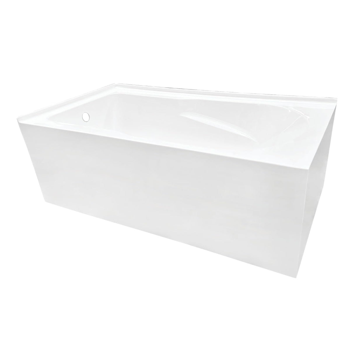 Aqua Eden VTAM6032L21TS 60-Inch Acrylic 2-Wall Corner Alcove Tub with Left Hand Drain, White Kingston Brass