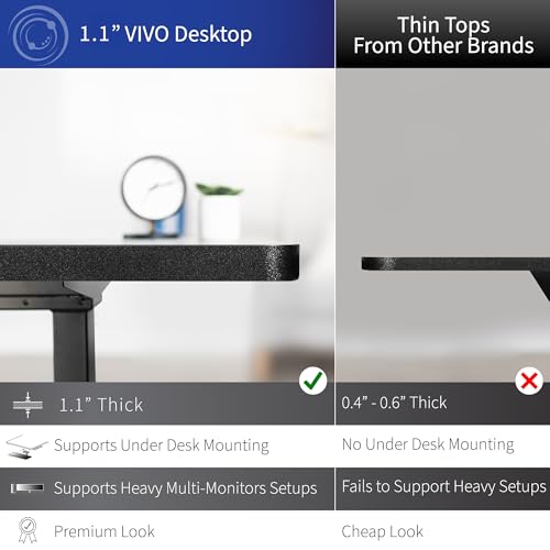 VIVO Electric Height Adjustable 83 x 60 inch Corner Stand Up Desk, 2 Black Solid Table Tops, Black Frame, Memory Controller, L-Shaped Workstation, 3E Series, DESK-KIT-3E8B VIVO