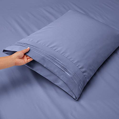 Nestl Full Sheet Set - Luxury 1800 Ultra-Soft Microfiber Full Bed Sheets - Double Brushed - Deep Pockets - Easy Fit - 4 Piece Set - Bedding Sheets & Pillowcases (Full, Stone Blue) Nestl