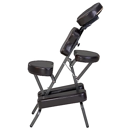 Master Massage Bedford Portable Massage Chair - Lightweight with Carrying Bag - Tattoo Height Adjustable Folding Face Cradle SPA (Coffee) Master Massage Equipment