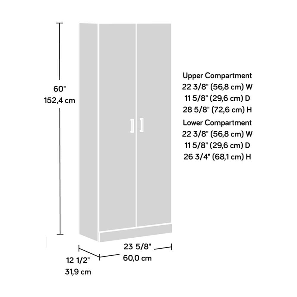 Sauder Storage Cabinet, White Finish Sauder