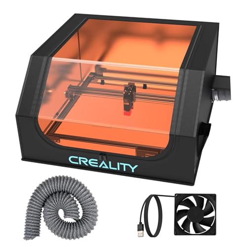 Creality Laser Engraver Enclosure, Isolate Smoke Laser Cutting Machine Protective Cover, Against Odor and Noise Enclosure with Vent for Creality, xTool and Other Laser Engraver, 27.5x28.3x15.7 inch Creality