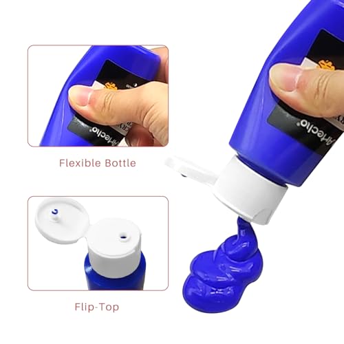 Artecho Acrylic Paint Set 24 Colors 2oz/59ml with 12 Brushes, Art Craft Paints Kit, Paint for Canvas, Rocks, Wood, Fabric, Ceramic and Art Supplies, Non Toxic Paint for Artists and Beginners Artecho