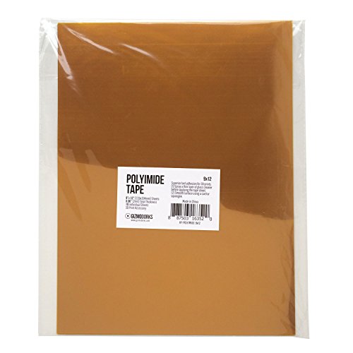 Gizmo Dorks Kapton Tape Polyimide for 3D Printers and Printing, 9 x 12 inches, 10 Sheets per Pack Gizmo Dorks