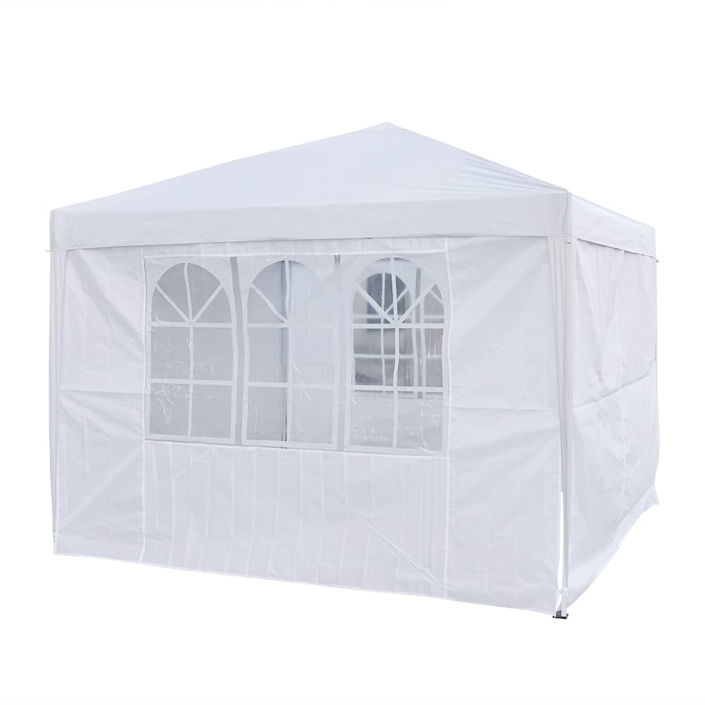 Panana Pop Up Gazebo 10''x10'' Waterproof Outdoor Garden Marquee Awning Party Tent Canopy and Carry Bag 3 X 3m (White) Panana