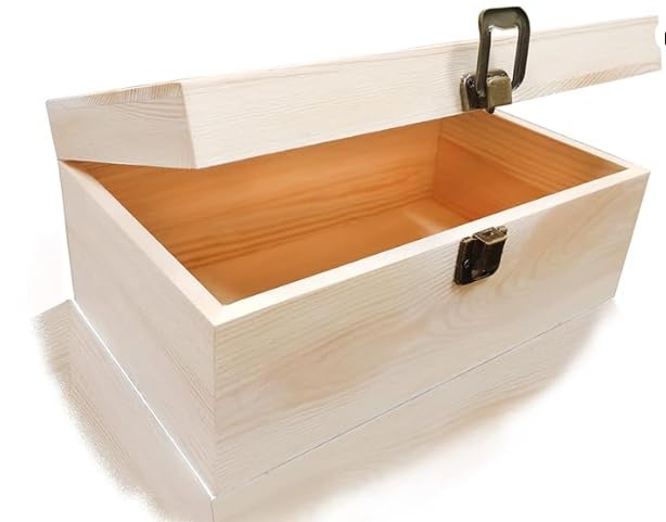 Wooden Boxes for Crafts, Natural Wooden Boxes 6.7 x 5.1 x 3.2 Inch, Reusable Wooden Boxes for Art and DIY Hobbies, Jewelry Boxes and Wooden Gift Boxes for Home Storage YXFZPAN