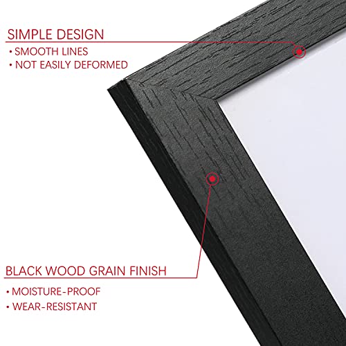 PEALSN 8x10 Picture Frame Set of 6, Display Picture 5x7 with Mat or 8x10 Without Mat, Black Woodgrain PEALSN