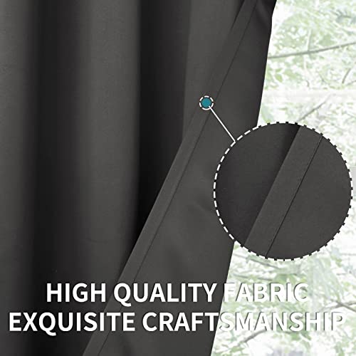 BGment Room Divider Curtain 84 Inch Length - Extra Wide Blackout Curtain for Sliding Glass Door Thermal Insulated Grommet Patio Door Curtain, 1 Panel, Dark Grey, 100 x 84 Inch BGment
