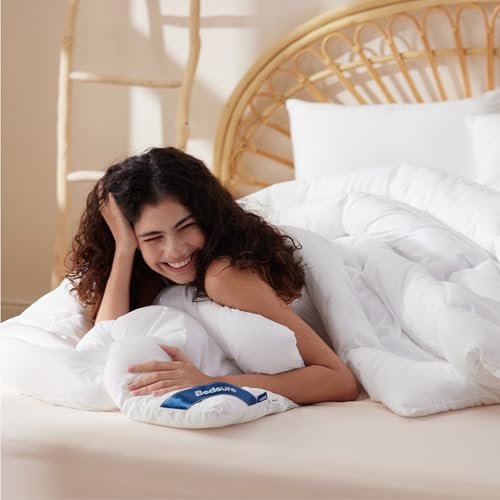 Bedsure Comforter Duvet Insert - Quilted Comforters Queen Size, All Season Duvet, GentleSoft Down Alternative Bedding, with 8 Tabs, Gifts for Women/Men, White, Queen 88 x 88 Inches Bedsure