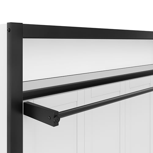 Harper & Bright Designs Twin Size Horizontal Murphy Bed with Shelves, Modern Metal Platform Bed Frame with Foldable and Space-Saving Design, for Home Guest Room Small Room, Off White Harper & Bright Designs