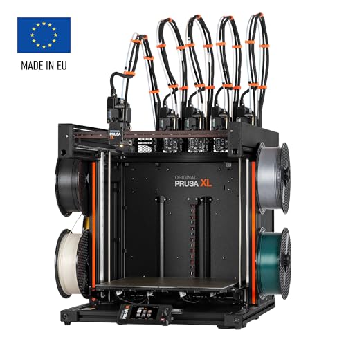 Original Prusa XL Assembled 5-toolhead 3D Printer, Large-Scale CoreXY 3D Printer, Assembled and Tested, Build Volume of 14.17×14.17×14.17 in, 5 Independent toolheads, Multi-Material Experience Original Prusa