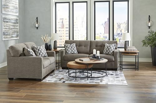 Signature Design by Ashley Mahoney Contemporary Tufted Sofa, Dark Brown Signature Design by Ashley