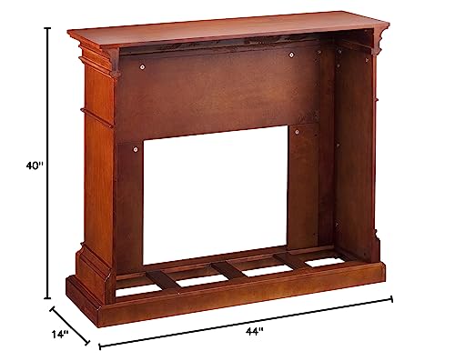 SEI Furniture Sicilian Harvest Traditional Style Electric Fireplace, Warm Brown Mahogany, 44.75 W x 14 D x 40.25 H (inches) SEI Furniture