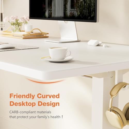 Sweetcrispy Height Adjustable Electric Standing Desk, 40 x 24 Inch Sit to Stand Up Computer Workstation Rising Gaming Office Table with 3 Memory Presets, Splice Board, T-Shaped Bracket Home Sweetcrispy