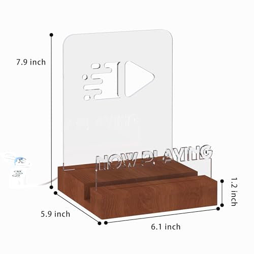 hopeme Light Up Now Playing Vinyl Stand, RGB LED Record Display Holder, Solid Wood Base with Customizable Lighting, Now Playing Vinyl Album Storage for Music Lovers hopeme