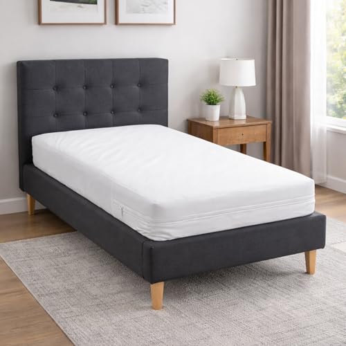 DMI Waterproof Mattress Protector and Mattress Cover, Soft, Encased Zippered Fit, Twin, Packaging may vary DMI