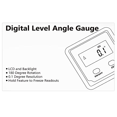 Lytool Digital Angle Finder, Angle Gauge Electronic Level Tool with Bubble Level and Magnetic Base, Digital Inclinometer Angle Measuring Tool for Woodworking, Construction and Machinery Lytool