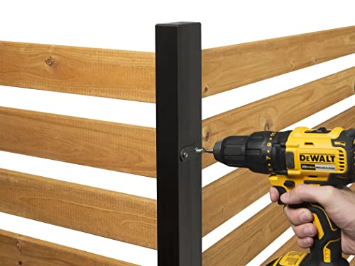 Enclo Privacy Screens EC18009 Charleston Wood Outdoor Privacy Fence Screen Slatted No-Dig Kit 38" W x 42" H, 2 Panels Enclo Privacy Screens