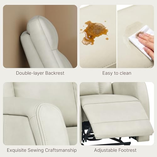 KISLOT Wall Hugger Power Recliner Chair with USB & Type-C Ports Faux Leather Recliner 135Β° Reclining Small Space Electric Sofa for RV Living Room Bedroom